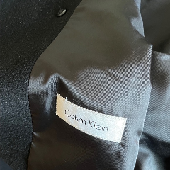 Calvin Klein Men's Double-Breasted Black Pea Coat FINAL SALE - Picture 3 of 6